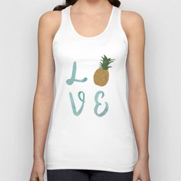 Pineapple Love Sign Watercolor Unisex Tank Top