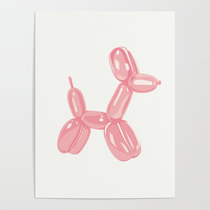 Balloon Dog - Pink Poster by Bajka Prints | Society6