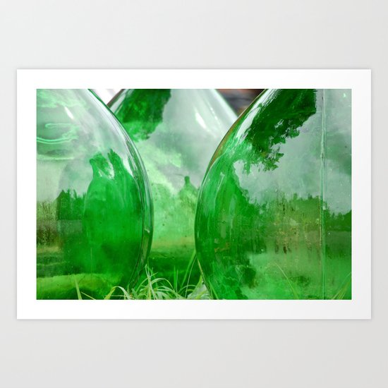 Green glass Art Print