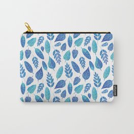 Blue Watercolour Leaves Pattern Carry-All Pouch