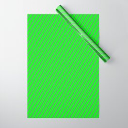 [ Thumbnail: Slate Gray and Lime Colored Striped Pattern Wrapping Paper ]