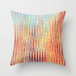 Neon Bright Abstract Zigzag Art Throw Pillow