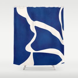 Modern Minimal Abstract Blue #7 Shower Curtain