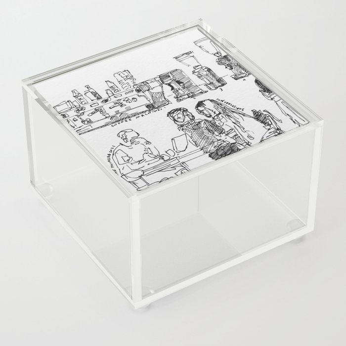 Coffee Shop Sketches Acrylic Box