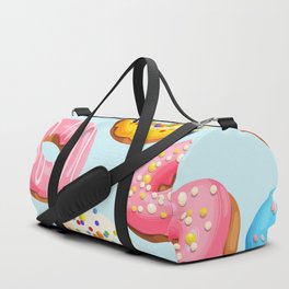 Doughnut Blue Confectionery Seamless Pattern Duffle Bag