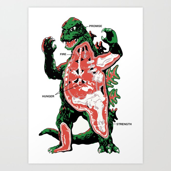 Godzilla Anatomy Art Print
