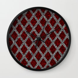 red gray rhombus Wall Clock