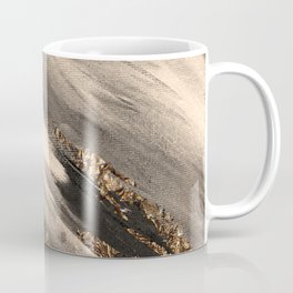 Taupe Paint Brushstrokes Gold Foil Coffee Mug