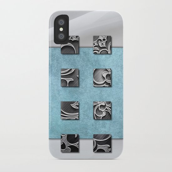 SQUARE AMBIENCE - white satin mixed-media collage iPhone Case