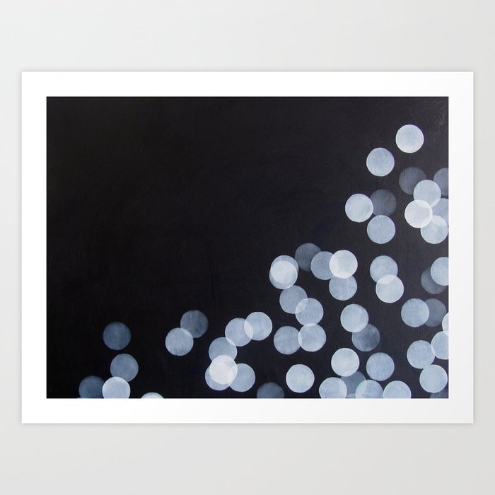 No. 44 - Print of Bokeh Inspired Black and White Modern Abstract Painting Art Print