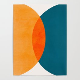 Mid Century Eclipse / Abstract Geometric Poster