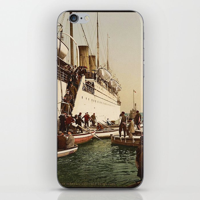 Boarding the Ship - vintage photograph iPhone Skin