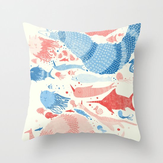 Under the sea Throw Pillow