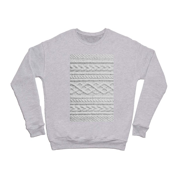 White Knitted Wool Crewneck Sweatshirt