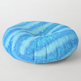 Light Blue Glitter Zebra Magic Collection Floor Pillow