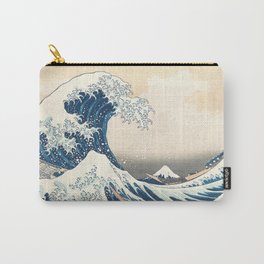 The Great Wave Off Kanagawa by Katsushika Hokusai Thirty Six Views of Mount Fuji - The Great Wave Carry-All Pouch | Beachdrawing, Cooldrawings, Thegreatwave, Vintageaesthetic, Retro, Watercolorpaintings, Famouspaintings, Beach, Painting, Wavedrawing 