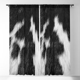 Faux Cowhide, Black and White Wild Ranch Animal Hide Print Blackout Curtain