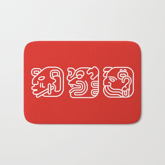 Mayan Glyphs ~ Heads Bath Mat