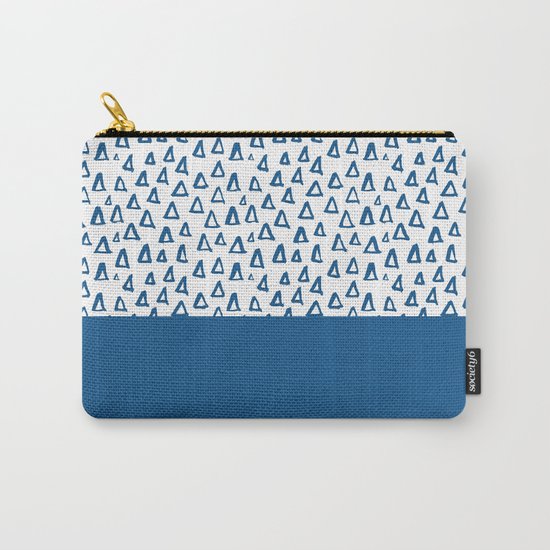 Triangles Blue Carry-All Pouch