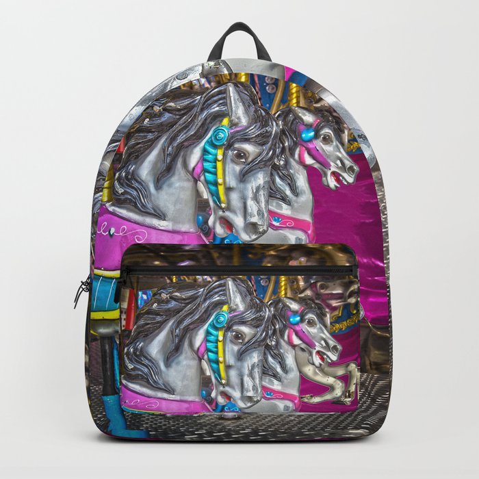Carousel Horses Merry Go Round HDR Photography Backpack