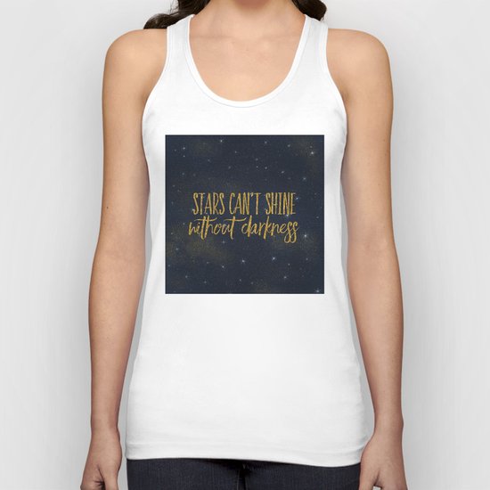 Stars- Darkness - sparkling gold glitter effect night typography 1 on #Society6 Unisex Tank Top