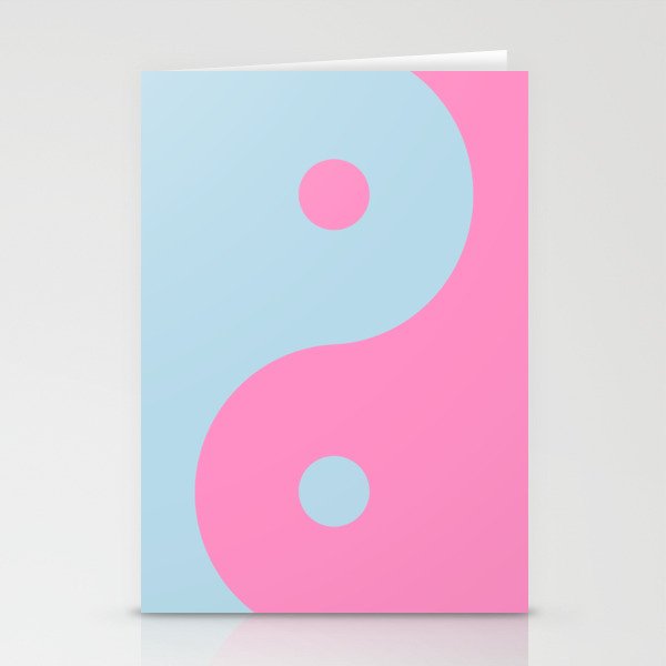Vintage Pink And Blue Colorful Yin Yang Stationery Cards