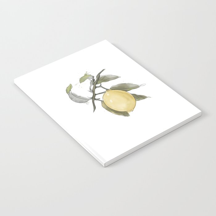 Original Lemon Watercolor Painting Fruit Notebook By Totalflora