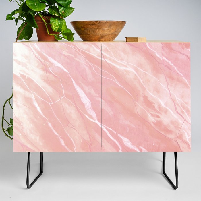 Pink and white pastel texture Credenza
