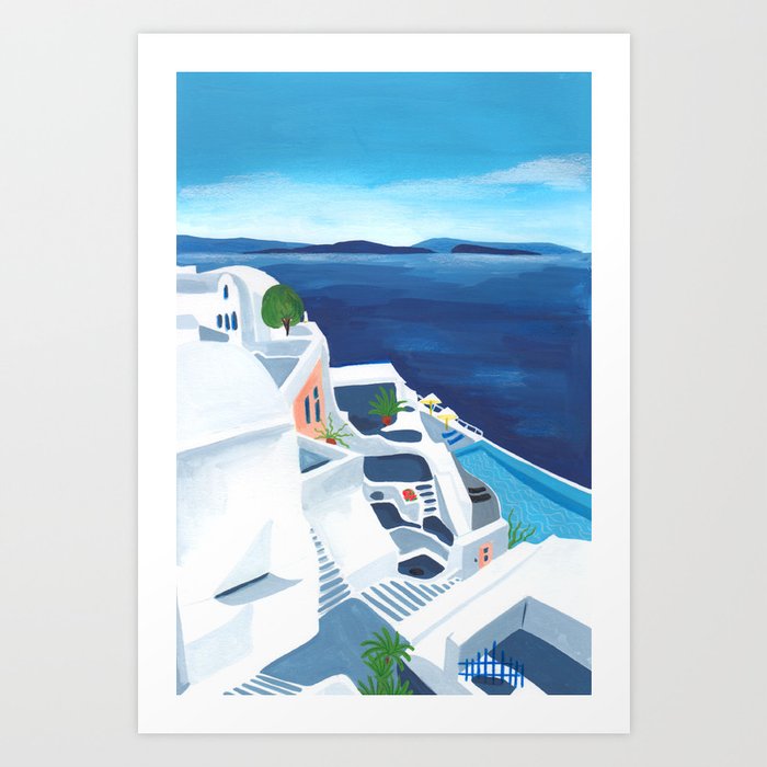 Santorini Coast Art Print