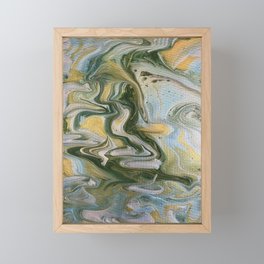 Metallic Green Waves Framed Mini Art Print