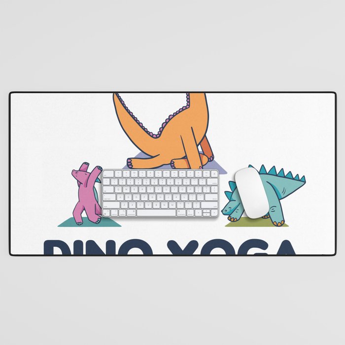 Dino Yoga Cute Dinosaurs Do Sports Desk Mat