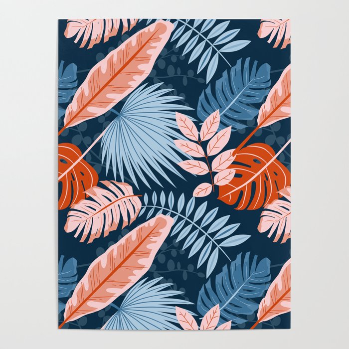 Tropical Bold Leaves Poster