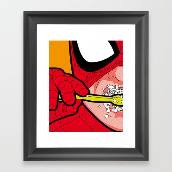 The secret life of heroes - SpiderBrush Framed Art Print