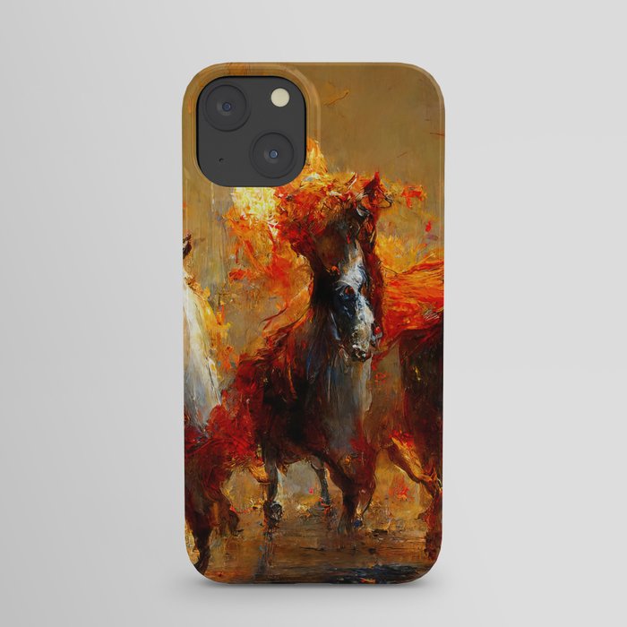 Flaming Horses iPhone Case