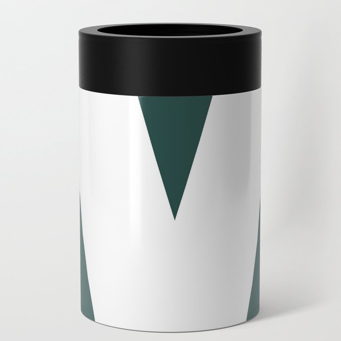 V (White & Dark Green Letter) Can Cooler