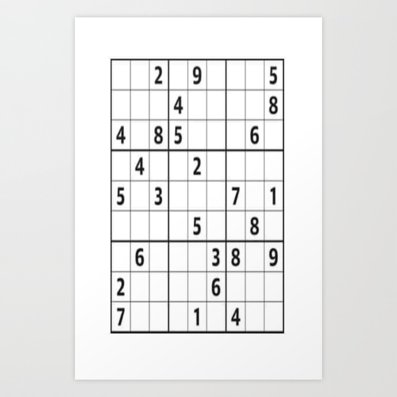 sudoku series hard level mono art print by art becomes her 2 society6