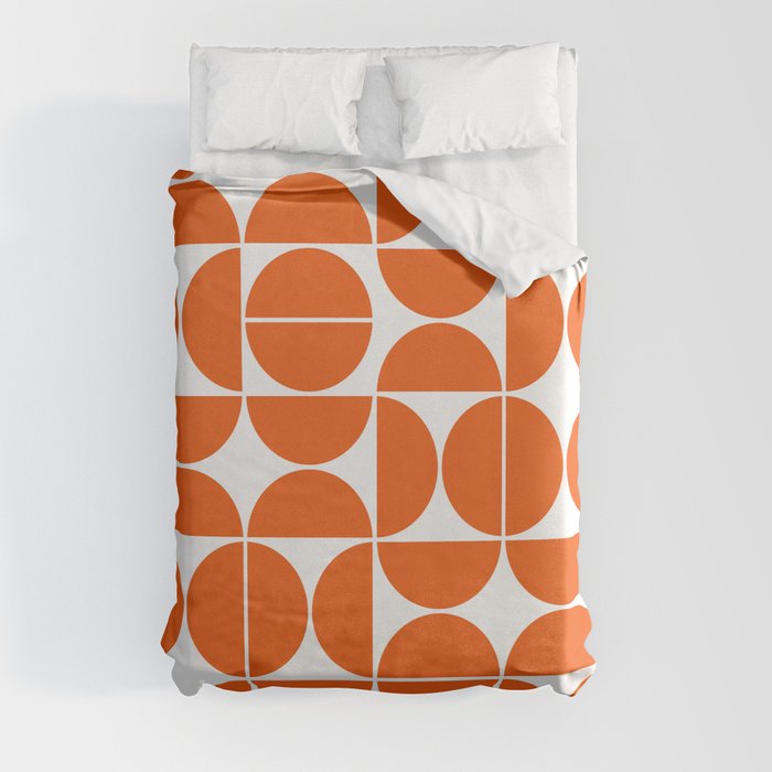 Mid Century Modern Geometric 04 Orange, Original Modern Duvet Covers