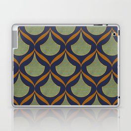 Moroccan Ogee Pattern Gold Filigree Orange Ribbon 1.1 Laptop Skin