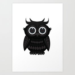 Black Owl Art Print