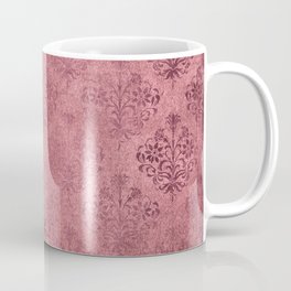 Elegant Mulberry Wine Grunge Damask Coffee Mug