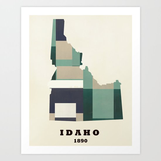 idaho state map modern Art Print