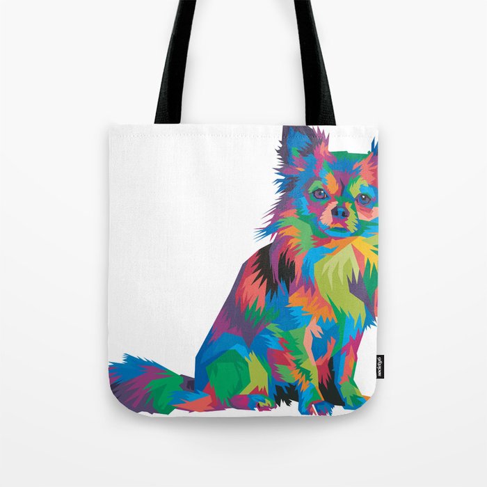 Colorful Chihuahua Dog Head Cool Isolated  Tote Bag