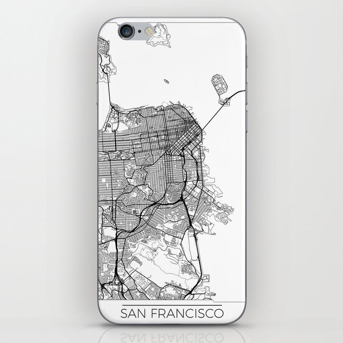 San Francisco Map White iPhone Skin