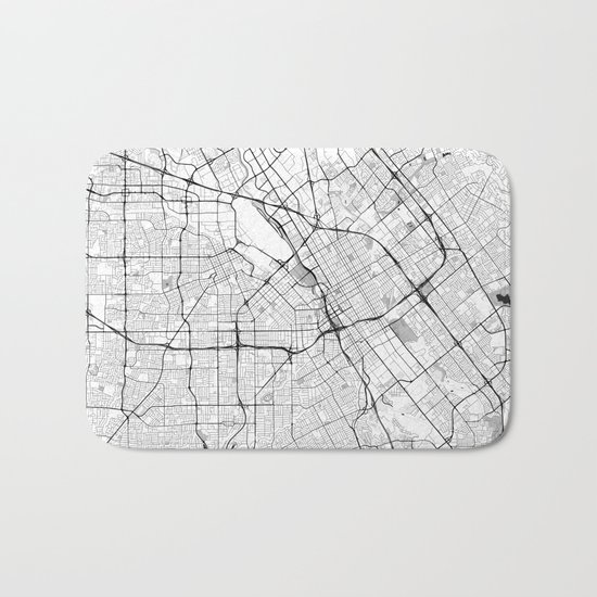 San Jose Map Gray Bath Mat
