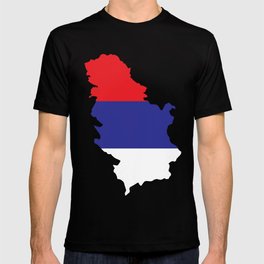 Serbia map Serbian national colors T-shirt