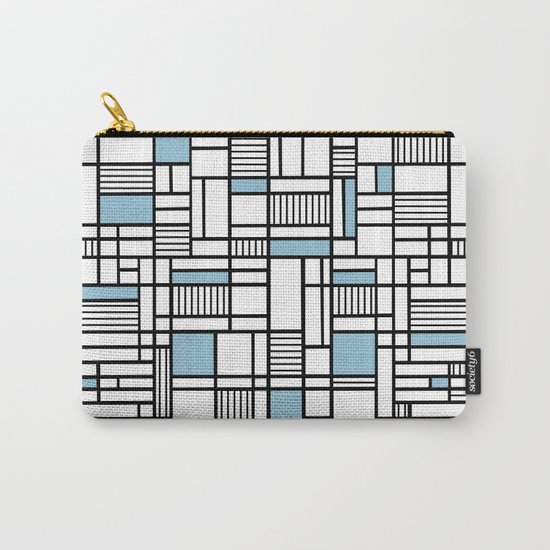 Map Lines Sky Blue Carry-All Pouch