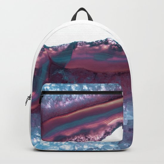 Double Light Blue and Pink Agate Backpack