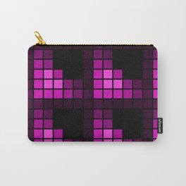 Pink and Black Velvet Squares Pattern Carry-All Pouch
