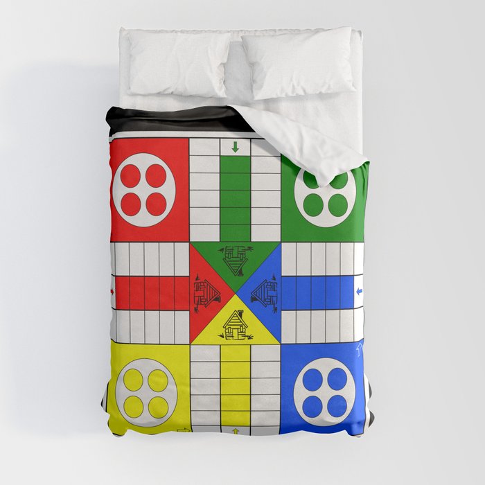 Vintage Ludo / Pachisi Game Board Duvet Cover