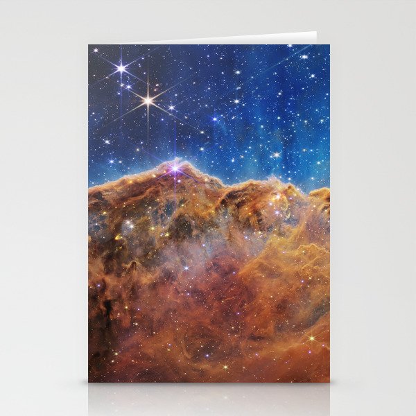 Carina Nebula Cosmic Cliffs Celestial Mountains NGC3324 JWST - NASA STScl James Webb Space Telescope Stationery Cards